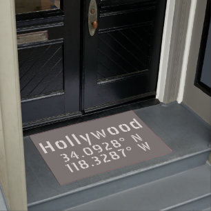 Hollywood Latitude Longitude Doormat