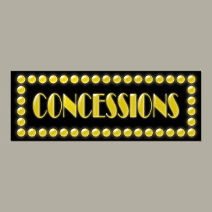 Hollywood Lights Concessions Sign Movie Party