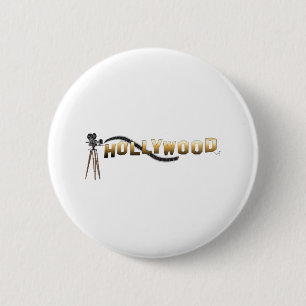 Hollywood-Movie Director Camera 6 Cm Round Badge