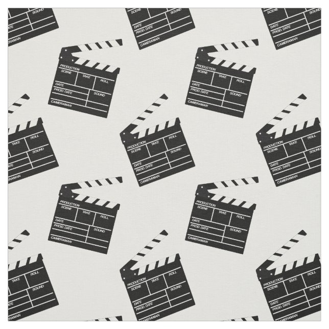 Hollywood Movie Film Director Fun Clap Board Fabric (Swatch)
