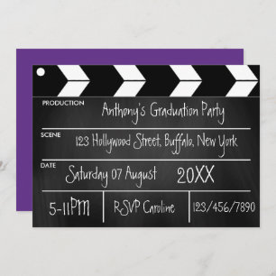 Hollywood Movie Graduation Party Chalkboard Invit Invitation
