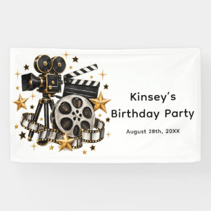Hollywood Movie Night Birthday Girl Banner