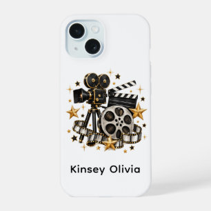 Hollywood Movie Night Birthday Girl Name iPhone 15 Case