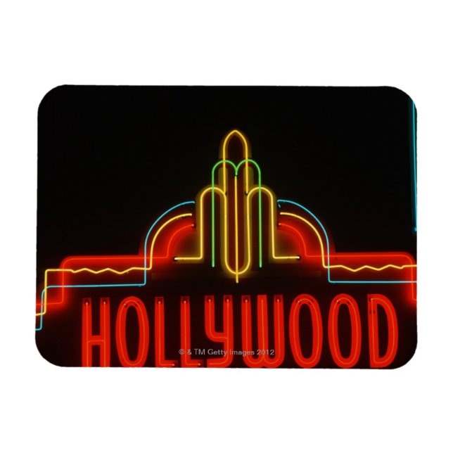Hollywood neon sign, Los Angeles, California Magnet (Horizontal)