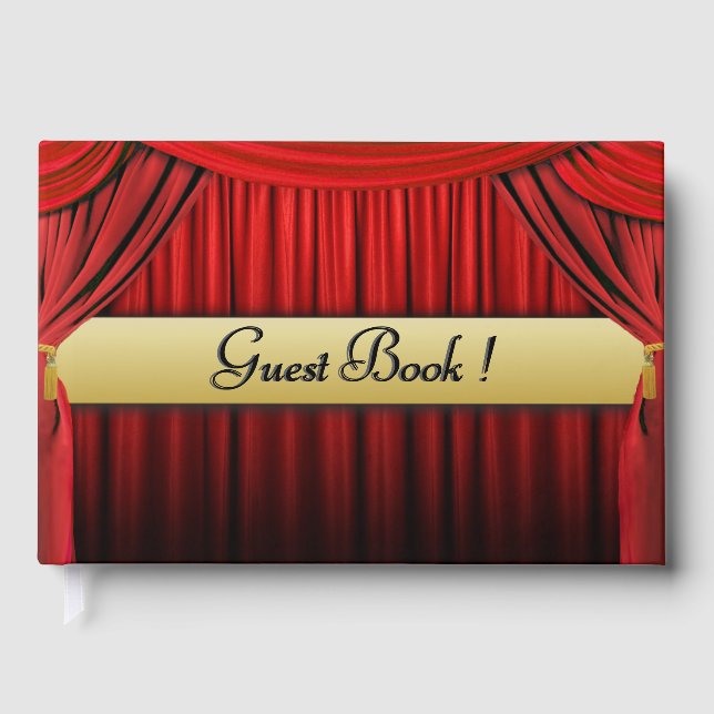 Hollywood Party Guest Book Information Spine (Front)