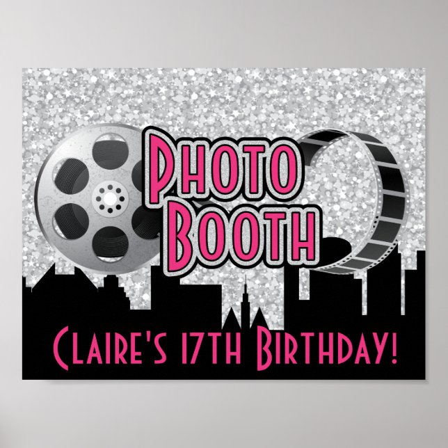 Hollywood Party Photo Booth Poster (Front)