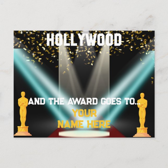 Hollywood Personalised Postcard (Front)