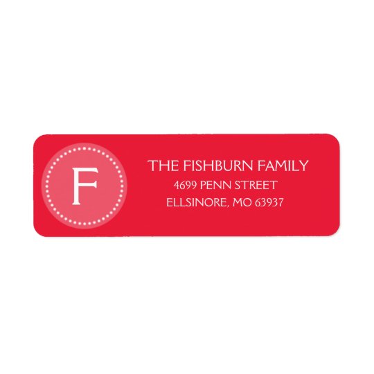 Hollywood Pink Muted Monogram Custom Monogrammed Return Address Label