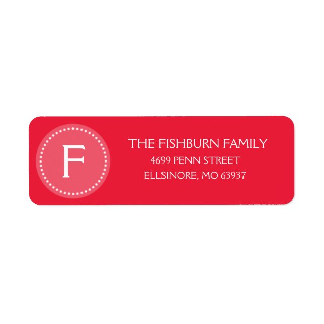 Hollywood Pink Muted Monogram Custom Monogrammed Return Address Label (Front)