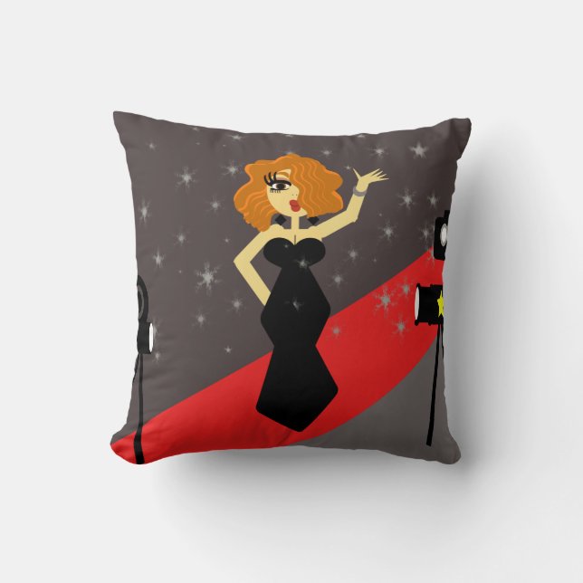 Hollywood Pop Diva Throw Pillow (Front)