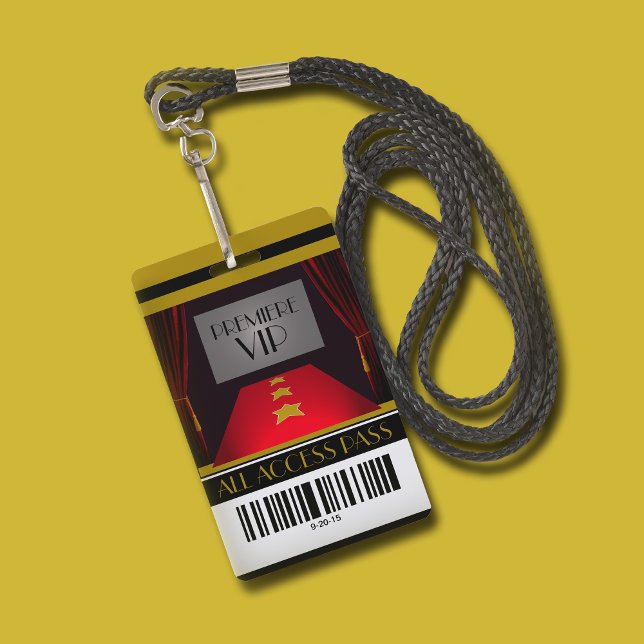 Hollywood Premiere VIP Birthday Party Invitation ID Badge (Creator Uploaded)