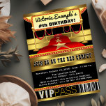 Hollywood Red Carpet Party Invitations<br><div class="desc">Hollywood red carpet party invitation with beautiful red and gold red carpet and marquee on a beautiful black and gold background. You can easily customise these gorgeous red carpet party invitations for your event by simply adding your details. You can also remove the glitter background to add your own colour....</div>