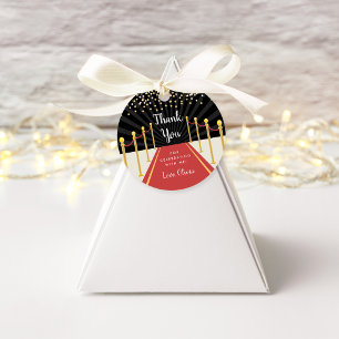 Hollywood Red Carpet Personalised Thank You Favour Tags
