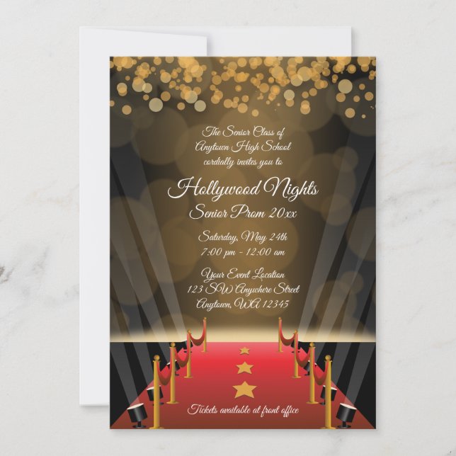 Hollywood Red Carpet Prom Formal Invitations - Main Image