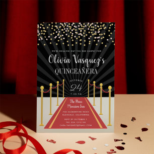 Hollywood Red Carpet Quinceanera Invitation