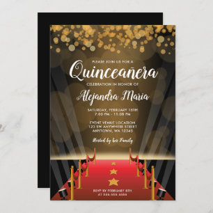 Hollywood Red Carpet Quinceanera Invitations