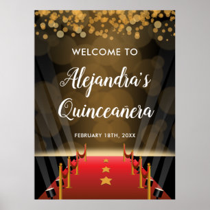 Hollywood Red Carpet Quinceanera Welcome Sign