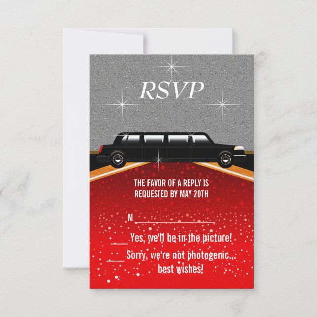Hollywood Red Carpet RSVP Template (Front)