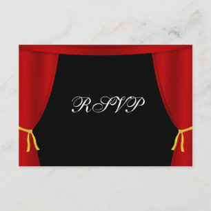 Hollywood Red Curtain RSVP Card