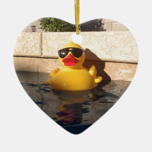 Hollywood Rubber Duckie Ceramic Tree Decoration (Front)