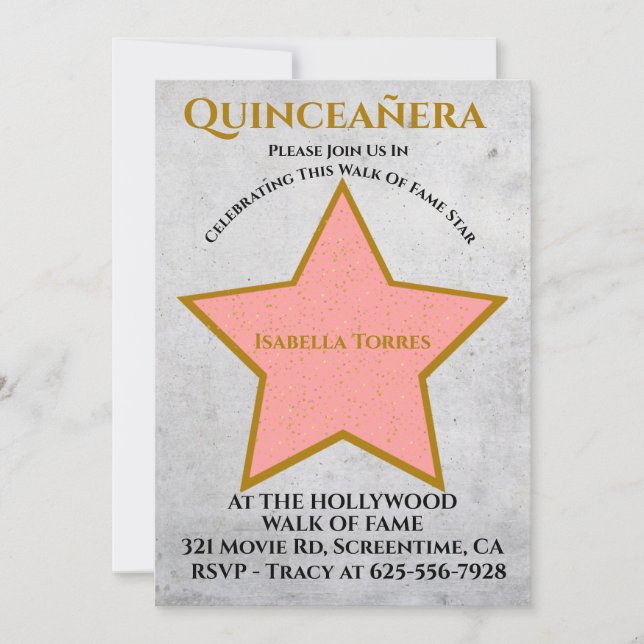 Hollywood Star Invitation (Front)