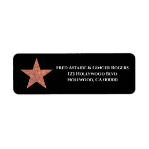 Hollywood Star Personalised Return Address Label