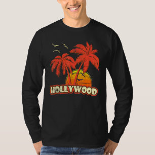 Hollywood Summer Palm Trees 80s Beach Sunset T-Shirt