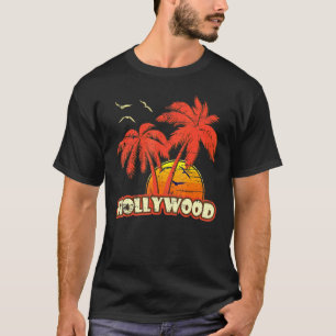 Hollywood Summer Palm Trees 80s Beach Sunset T-Shirt