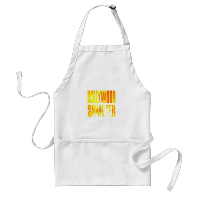 "Hollywood Summer" Yellow Orange Letter Apron (Front)