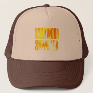 "Hollywood Summer" Yellow Orange Letter Hat