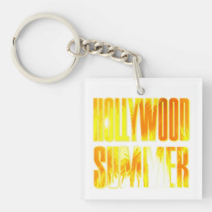 "Hollywood Summer" Yellow Orange Letter Keychain