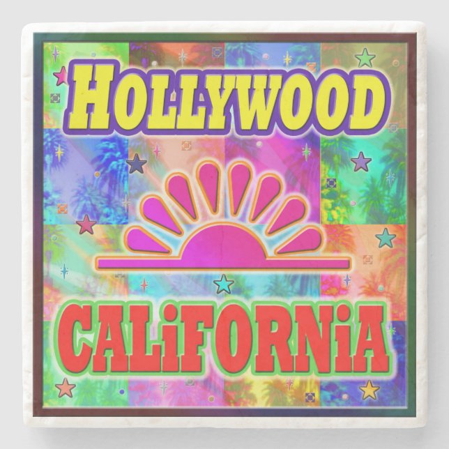 Hollywood Sun & Palms Coaster (Front)