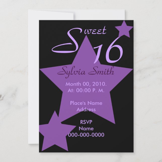 Hollywood Super Star Invitation-Customise Invitation (Front)