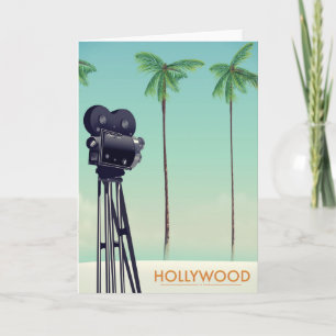 Hollywood Vintage camera Travel poster Holiday Card