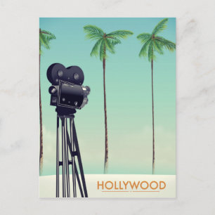 Hollywood Vintage camera Travel poster Postcard