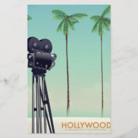 Hollywood Vintage camera Travel poster