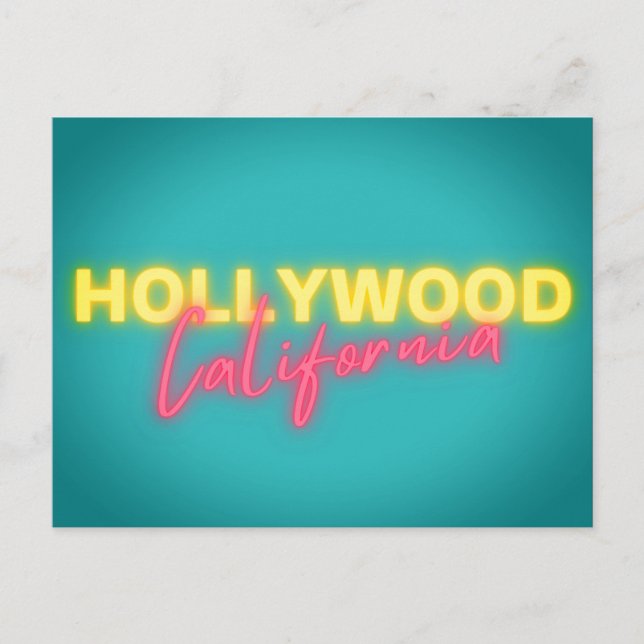 Hollywood Vintage Neon Lights  Postcard (Front)