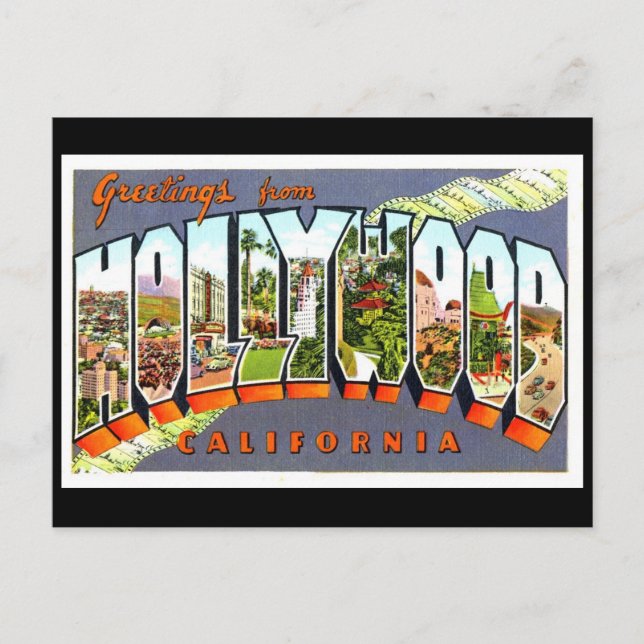 Hollywood Vintage Postcard (Front)