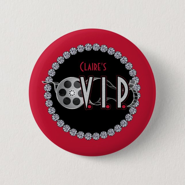 Hollywood VIP Birthday Button (Front)