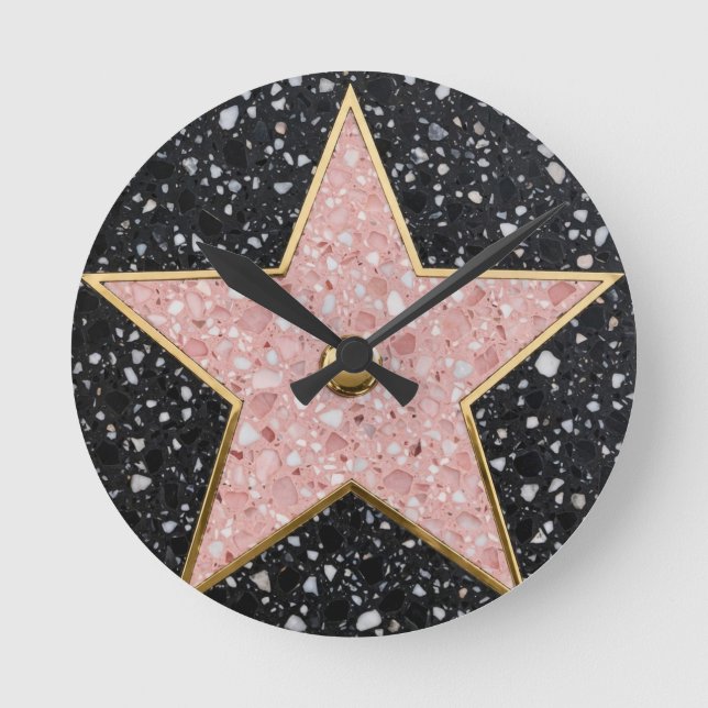 Hollywood Walk of Fame Square Coaster Round Clock (Front)