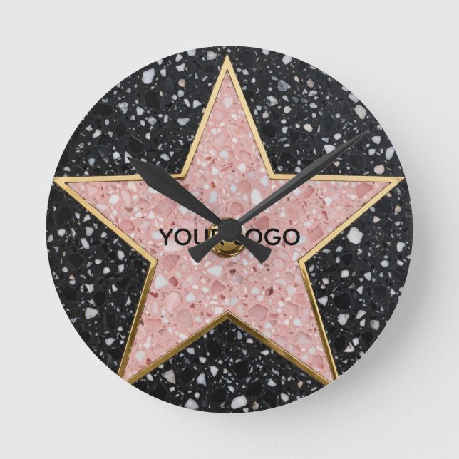 Hollywood Walk of Fame Square Coaster Round Clock (Front)