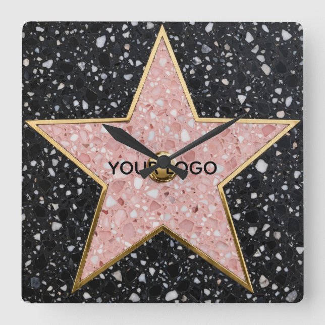 Hollywood Walk of Fame Square Coaster Wall Clock (Front)