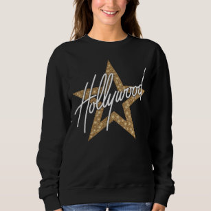 Hollywood White Hand Script With Star Sweatshirt