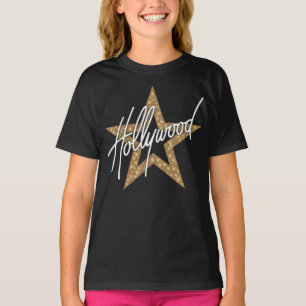Hollywood White Hand Script With Star T-Shirt