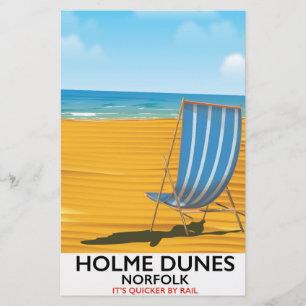 Holme Dunes Norfolk travel poster Stationery