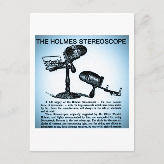 Holmes Stereoscope Advertisement (Cyanotype) Postcard (Front)