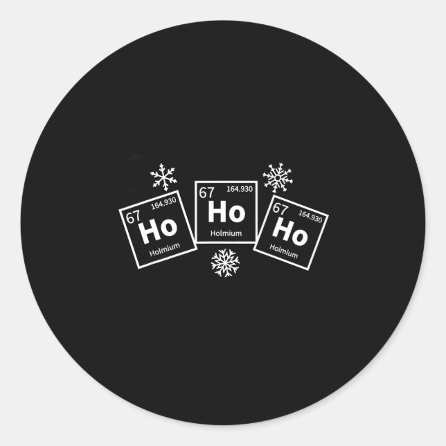 Holmium Chemistry Element 67 Science Xmas Periodic Classic Round Sticker (Front)
