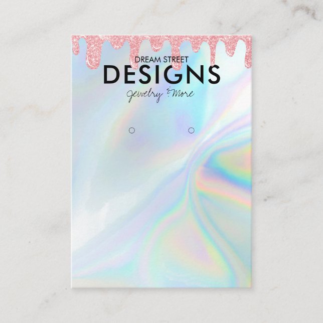 Holo Drip Holographic Trendy Earring Display Card (Front)