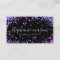 Holo Glitter Makeup Artist Black Business Card