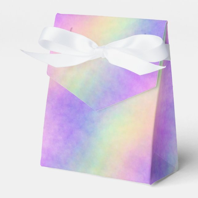holo rainbow soft ombre :  favour box (Front Side)
